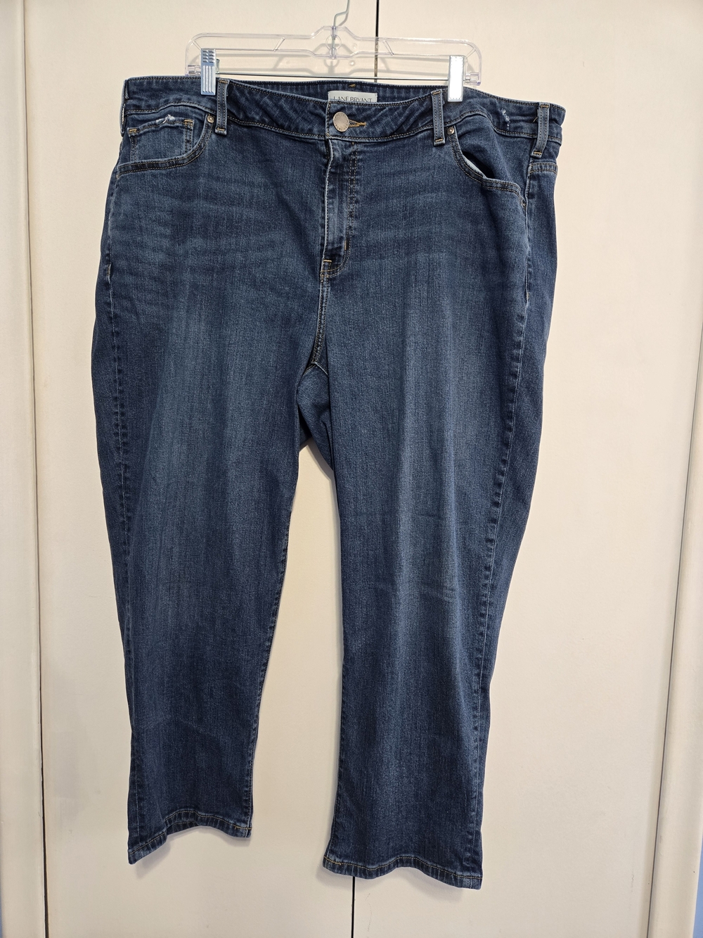Lane Bryant Essential Stretch Girlfriend Crop Jeans 22 Mid Rise Plus
